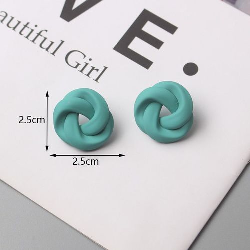 Boucles D'oreilles En Forme De C¿Ur Pour Femmes Et Filles, Bijoux D'oreille Charmants, Mode Coréenne, Document Vert