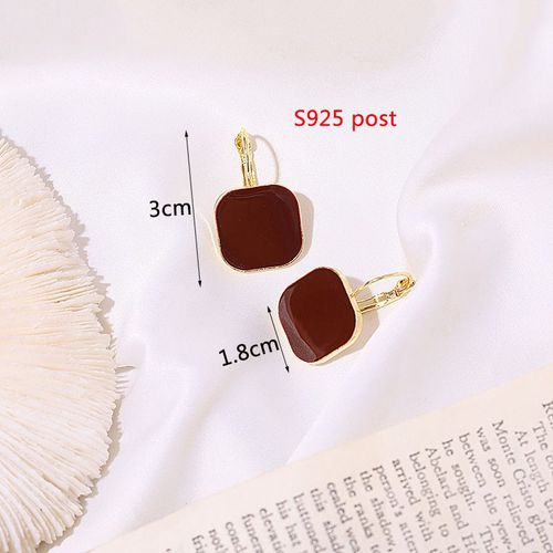 Boucles D'oreilles Géométriques En Métal Rouge Vin Pour Femme, Bijoux Pendants Exagérés En Forme De Goutte, Arête, Nouvelle Collection