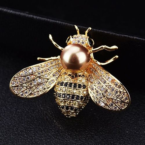 Broche Petite Abeille Pour Femme, Broche En Émail, Perle, Atmosphère De Mode, Simple, Tridimensionnelle, Haute Qualité, Boucle D'insecte