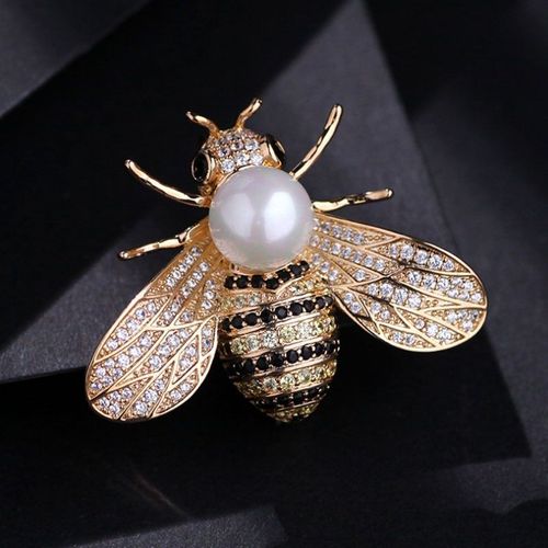 Broche Petite Abeille Pour Femme, Broche En Émail, Perle, Atmosphère De Mode, Simple, Tridimensionnelle, Haute Qualité, Boucle D'insecte