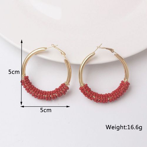 Boucles D'oreilles Géométriques En Métal Rouge Vin Pour Femme, Bijoux Pendants Exagérés En Forme De Goutte, Arête, Nouvelle Collection