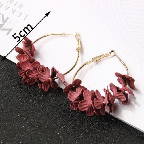 Boucles D'oreilles Géométriques En Métal Rouge Vin Pour Femme, Bijoux Pendants Exagérés En Forme De Goutte, Arête, Nouvelle Collection