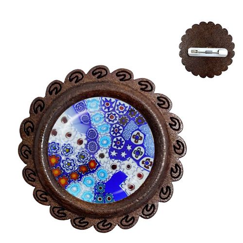 Broches En Bois De Murano Millefiori, Fleur Multicolore, 20mm, Cabochon En Verre, Épingles De Collier, Bijoux Pour Femmes Et Hommes, Cadeau, Vente En Gros
