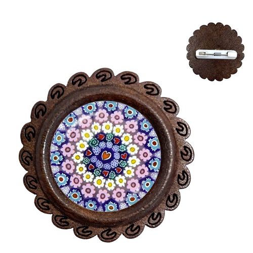 Broches En Bois De Murano Millefiori, Fleur Multicolore, 20mm, Cabochon En Verre, Épingles De Collier, Bijoux Pour Femmes Et Hommes, Cadeau, Vente En Gros