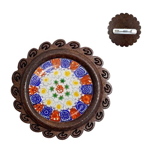 Broches En Bois De Murano Millefiori, Fleur Multicolore, 20mm, Cabochon En Verre, Épingles De Collier, Bijoux Pour Femmes Et Hommes, Cadeau, Vente En Gros