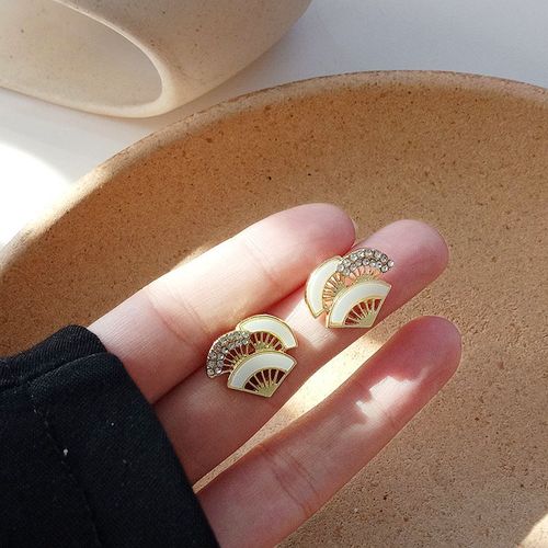 Boucles D'oreilles Géométriques Creuses Pour Femmes Et Filles, Boucles D'oreilles Pendantes En Acrylique Blanc Cristal, Bijoux D'oreille Beiges, Mode Coréenne, Nouveau