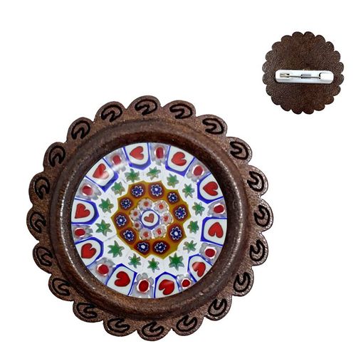Broches En Bois De Murano Millefiori, Fleur Multicolore, 20mm, Cabochon En Verre, Épingles De Collier, Bijoux Pour Femmes Et Hommes, Cadeau, Vente En Gros