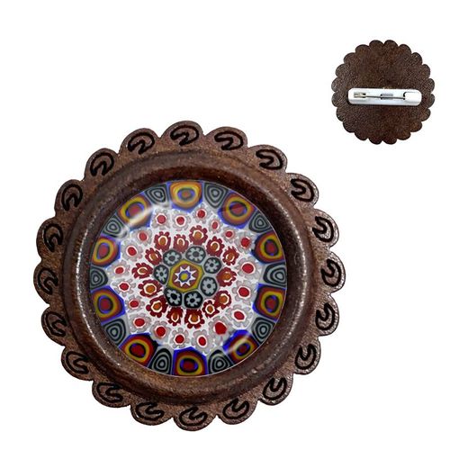 Broches En Bois De Murano Millefiori, Fleur Multicolore, 20mm, Cabochon En Verre, Épingles De Collier, Bijoux Pour Femmes Et Hommes, Cadeau, Vente En Gros