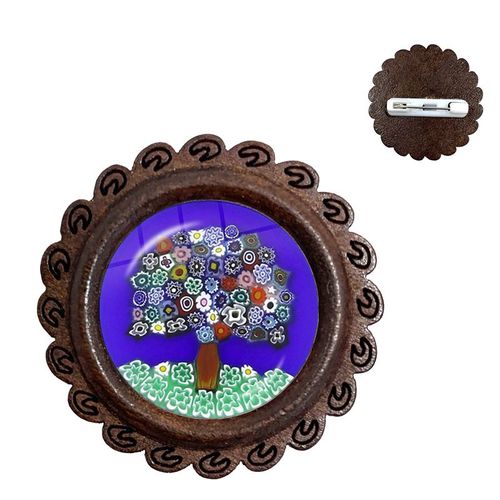 Broches En Bois De Murano Millefiori, Fleur Multicolore, 20mm, Cabochon En Verre, Épingles De Collier, Bijoux Pour Femmes Et Hommes, Cadeau, Vente En Gros