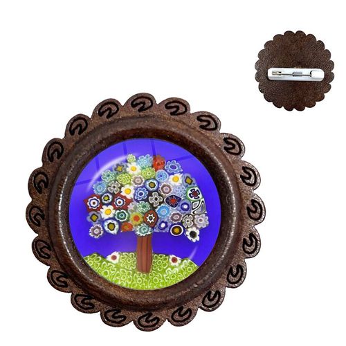 Broches En Bois De Murano Millefiori, Fleur Multicolore, 20mm, Cabochon En Verre, Épingles De Collier, Bijoux Pour Femmes Et Hommes, Cadeau, Vente En Gros