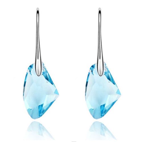 Boucles D'oreilles Pendantes En Cristal Multicolore Pour Femme, Argent, Crochet En Forme De Larme, Cadeau Bijoux