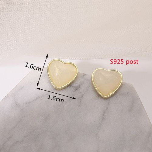 Boucles D'oreilles Carrées En Acrylique Beige Pour Femmes, Vintage, Français, Romantique, Amour, C¿Ur, Accessoires D'oreille, Nouvelle Tendance, 2023