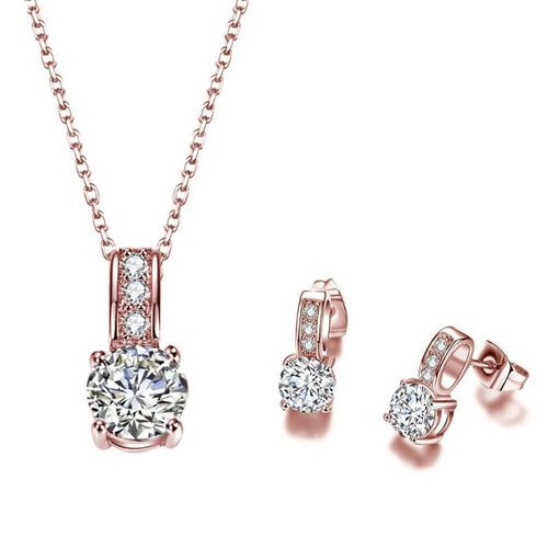 Collier/Boucles D'oreilles En Cristal Cz Plaqué Argent 925 Pour Femmes, Ensemble De Bijoux De Mariée, Vente En Gros, Haute Qualité