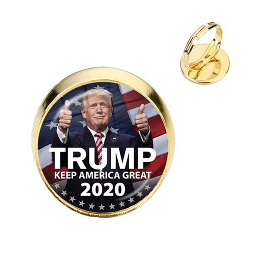 Bagues Avec Cabochon En Verre Plaqué Or Pour Femmes Et Hommes, Bague De Collection Américaine, Cadeau De Soutien, 2020