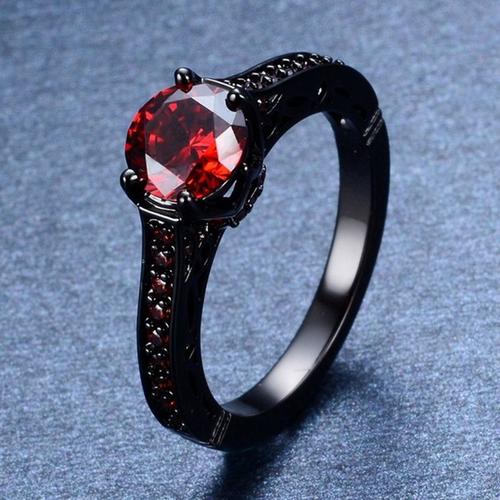 Alliances De Fiançailles Rouges De Luxe Pour Hommes Et Femmes, Bague De Couple, Style Rétro Simple, Bijoux Exquis, Cadeau Des Travailleurs, Mode