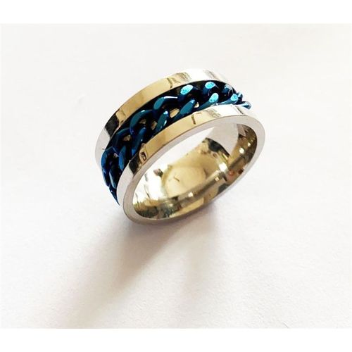 Bague De Couple En Titane Et Acier Inoxydable Pour Homme Et Femme, Anneau Avec Chaîne Rotative, 8mm, Punk, Noir, Cool, Rock, Bijoux, Cadeau
