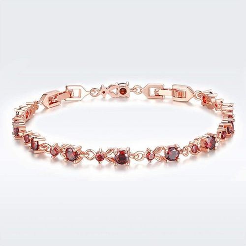 Bracelet De Luxe En Plaqué Or Rose Et Argent, 10 Couleurs, Avec 5 Pierres De Zircone Cubiques Scintillantes Au Choix