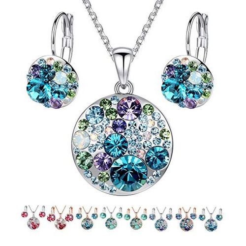 Ensemble De Bijoux De Dessin Animé Plaqué Or Rose 18 Carats Pour Femme, Collier Pendentif, Boucle D'oreille, Ton Argent, Mode, Cadeaux De Noël, 3 Pièces, Ensemble