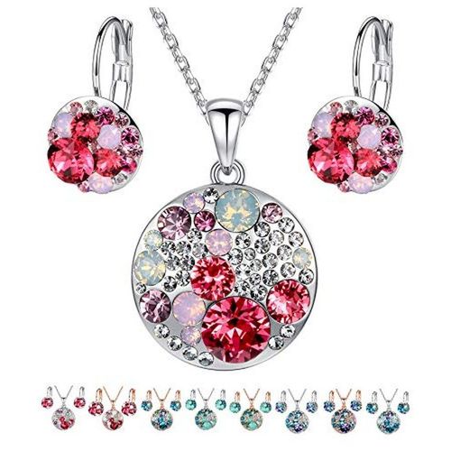 Ensemble De Bijoux De Dessin Animé Plaqué Or Rose 18 Carats Pour Femme, Collier Pendentif, Boucle D'oreille, Ton Argent, Mode, Cadeaux De Noël, 3 Pièces, Ensemble