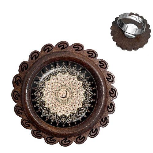 Bague Arabe Musulmane En Bois, Cabochon En Verre De 20mm, Breloque Religieux I Love Allah, Bijoux Pour Hommes Et Femmes, Cadeau