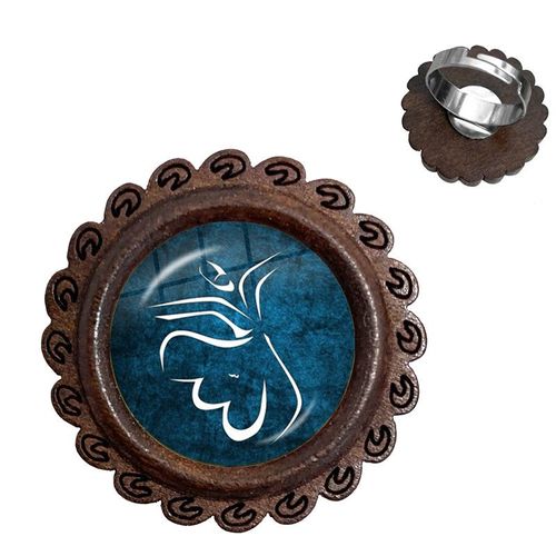 Bague Arabe Musulmane En Bois, Cabochon En Verre De 20mm, Breloque Religieux I Love Allah, Bijoux Pour Hommes Et Femmes, Cadeau
