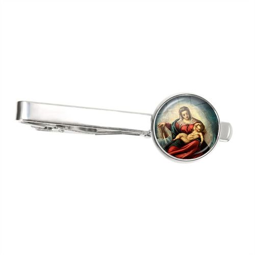 Pinces À Cravate En Métal Pour Hommes, Pince À Cravate Classique Du Christ, Vierge Marie Avec Bébé, Jésus, Breloque, Épingle De Cravate, Bijoux D'art, Cadeau