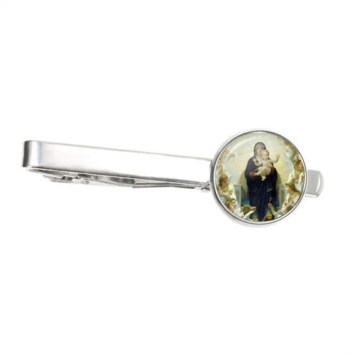 Pinces À Cravate En Métal Pour Hommes, Pince À Cravate Classique Du Christ, Vierge Marie Avec Bébé, Jésus, Breloque, Épingle De Cravate, Bijoux D'art, Cadeau
