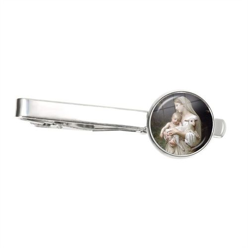 Pinces À Cravate En Métal Pour Hommes, Pince À Cravate Classique Du Christ, Vierge Marie Avec Bébé, Jésus, Breloque, Épingle De Cravate, Bijoux D'art, Cadeau