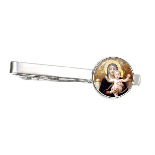 Pinces À Cravate En Métal Pour Hommes, Pince À Cravate Classique Du Christ, Vierge Marie Avec Bébé, Jésus, Breloque, Épingle De Cravate, Bijoux D'art, Cadeau