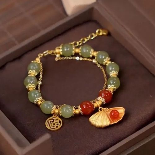 Bracelet En Perles De Jade Hetian, Bijou De Luxe, De Caractère Élégant, De Fête, De Mariage, À La Mode, Nouvelle Collection