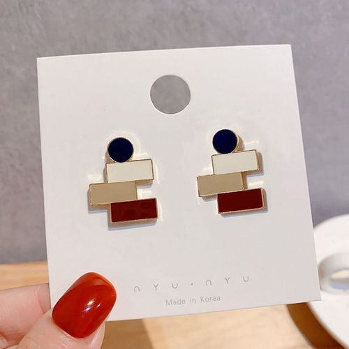 Boucles D'oreilles Pendantes En Losange Pour Femmes, Bijoux En Cristal, Couleur Or, Métal Creux, Géométrique, Charmant, Nouvelle Collection