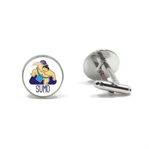 Sumo ? Boutons De Manchette De Personnage De Dessin Animé Pour Hommes, Cabochon En Verre, Dôme, Bijoux, Cadeau De Banquet, Nouvelle Collection