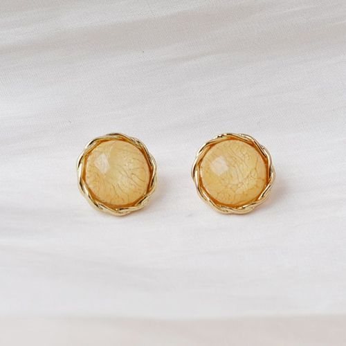 Boucles D'oreilles Rondes En Métal À Rayures Marbrées Orange Pour Femmes, Conception Latérale, Bijoux D'oreille Koeran Chimsweet, Frange Aléatoire, Boucles D'oreilles Pour Femmes