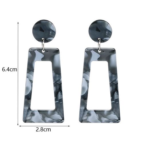 Boucles D'oreilles Pendantes En Résine Acrylique Nickel É Pour Femmes, Boucles D'oreilles Pendantes Vintage, Accessoires D'oreille Européens Et Jeunesse, Document Gris
