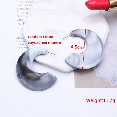 Boucles D'oreilles Pendantes En Résine Acrylique Nickel É Pour Femmes, Boucles D'oreilles Pendantes Vintage, Accessoires D'oreille Européens Et Jeunesse, Document Gris