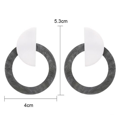 Boucles D'oreilles Pendantes En Résine Acrylique Nickel É Pour Femmes, Boucles D'oreilles Pendantes Vintage, Accessoires D'oreille Européens Et Jeunesse, Document Gris
