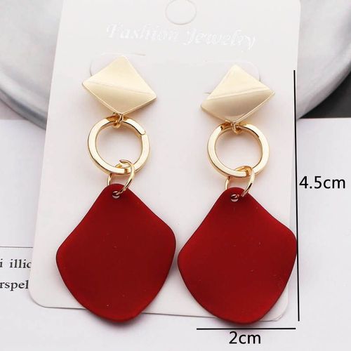 Boucles D'oreilles Pendantes Fleur Rouge Pour Femme, Boucles D'oreilles Papillon En Métal, Bijoux D'oreille Exagérés, Tendance, Nouveau