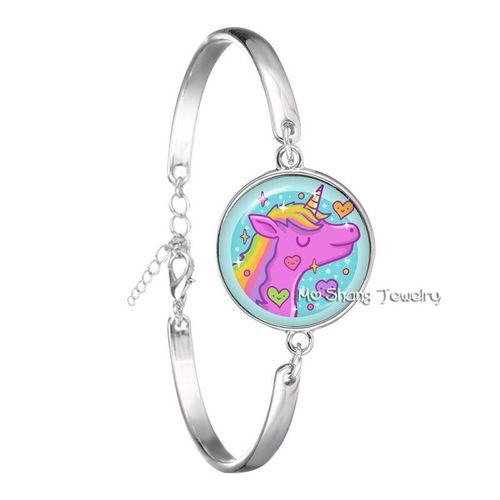 Bracelet Licorne Avec Cabochon En Verre Pour Filles, Bijoux D'amitié, À La Mode
