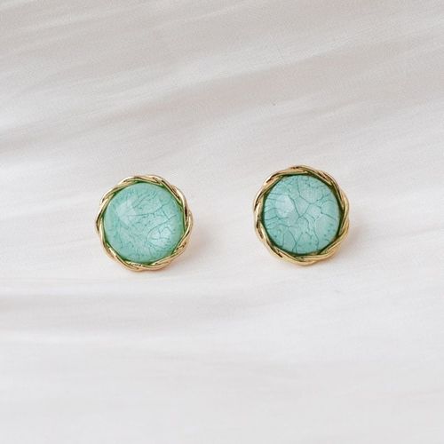 Boucles D'oreilles Rondes En Métal À Rayures Marbrées Orange Pour Femmes, Conception Latérale, Bijoux D'oreille Koeran Chimsweet, Frange Aléatoire, Boucles D'oreilles Pour Femmes