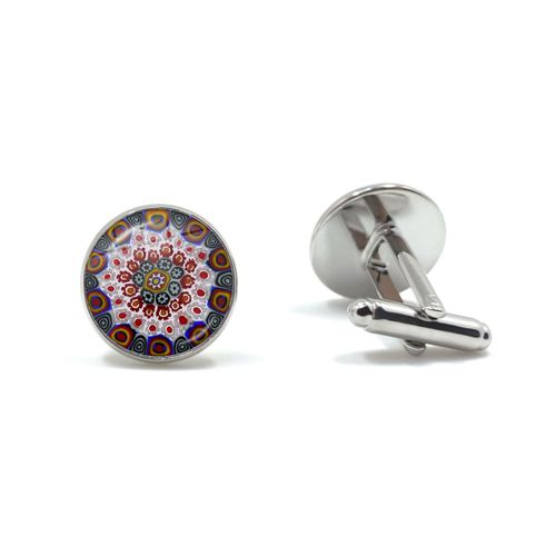 Boutons De Manchette Arbre De Vie, Boutons De Manchette, En Murano, Millefiori, Cabochon En Verre, Manches En Cuivre, Bijoux Pour Hommes, Cadeau, Vente En Gros