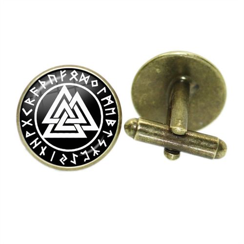 Boutons De Manchette Pour Hommes, Style Nordique, Mode Vikings Boussole Runes, Couleur Argent, Dôme De Verre, Chemise, Combinaison, Liens De Manchette, Cadeau Pour Mari, Haute Qualité