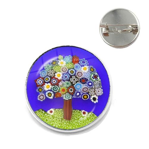 Broches Arbre De Vie En Verre, 20mm/25mm, Bijoux Pour Hommes Et Femmes, Vente En Gros