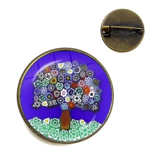 Broches Arbre De Vie En Verre, 20mm/25mm, Bijoux Pour Hommes Et Femmes, Vente En Gros