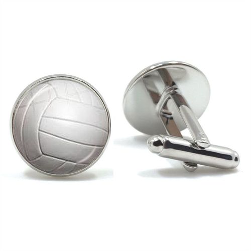 Boutons De Manchette Cabochon En Verre Pour Homme, Bijoux De Golf, Volley-Ball,Tennis,Football,Baseball, Billard, Rugby, Basket-Ball, Cadeau Pour Monsieur