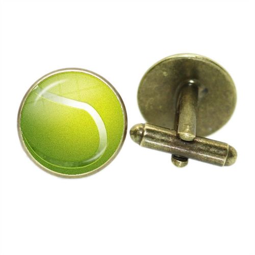 Boutons De Manchette Cabochon En Verre Pour Homme, Bijoux De Golf, Volley-Ball,Tennis,Football,Baseball, Billard, Rugby, Basket-Ball, Cadeau Pour Monsieur