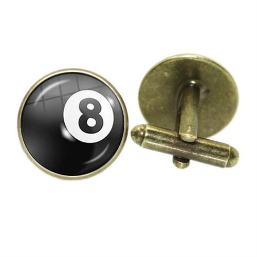 Boutons De Manchette Cabochon En Verre Pour Homme, Bijoux De Golf, Volley-Ball,Tennis,Football,Baseball, Billard, Rugby, Basket-Ball, Cadeau Pour Monsieur
