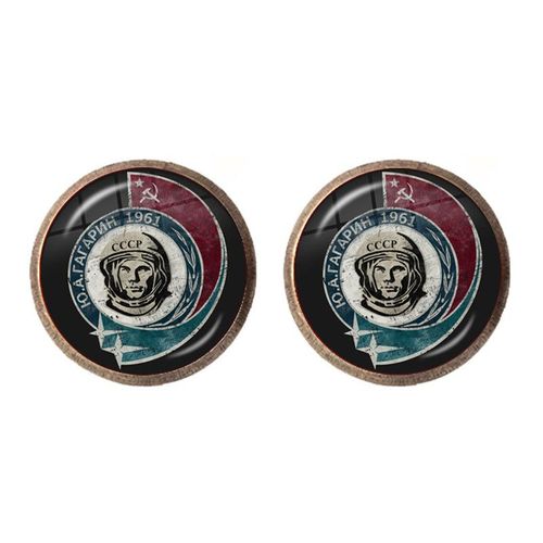 Boucles D'oreilles En Acier Inoxydable Pour Femmes, Bijou Classique Avec Étoile Rouge, Marteau, Faucille, Emblème Du Communion, Cabochon En Verre Cccp