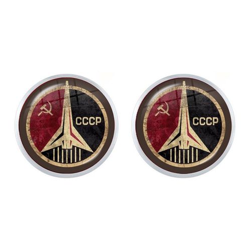 Boucles D'oreilles En Acier Inoxydable Pour Femmes, Bijou Classique Avec Étoile Rouge, Marteau, Faucille, Emblème Du Communion, Cabochon En Verre Cccp