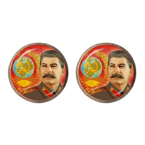 Boucles D'oreilles En Acier Inoxydable Pour Femmes, Bijou Classique Avec Étoile Rouge, Marteau, Faucille, Emblème Du Communion, Cabochon En Verre Cccp