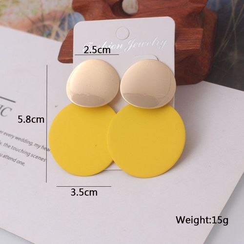 Boucles D'oreilles Pendantes En Métal Jaune Pour Femmes, Bijoux D'oreille Géométriques, Perle, Goutte, Mode Coréenne, Nouveau